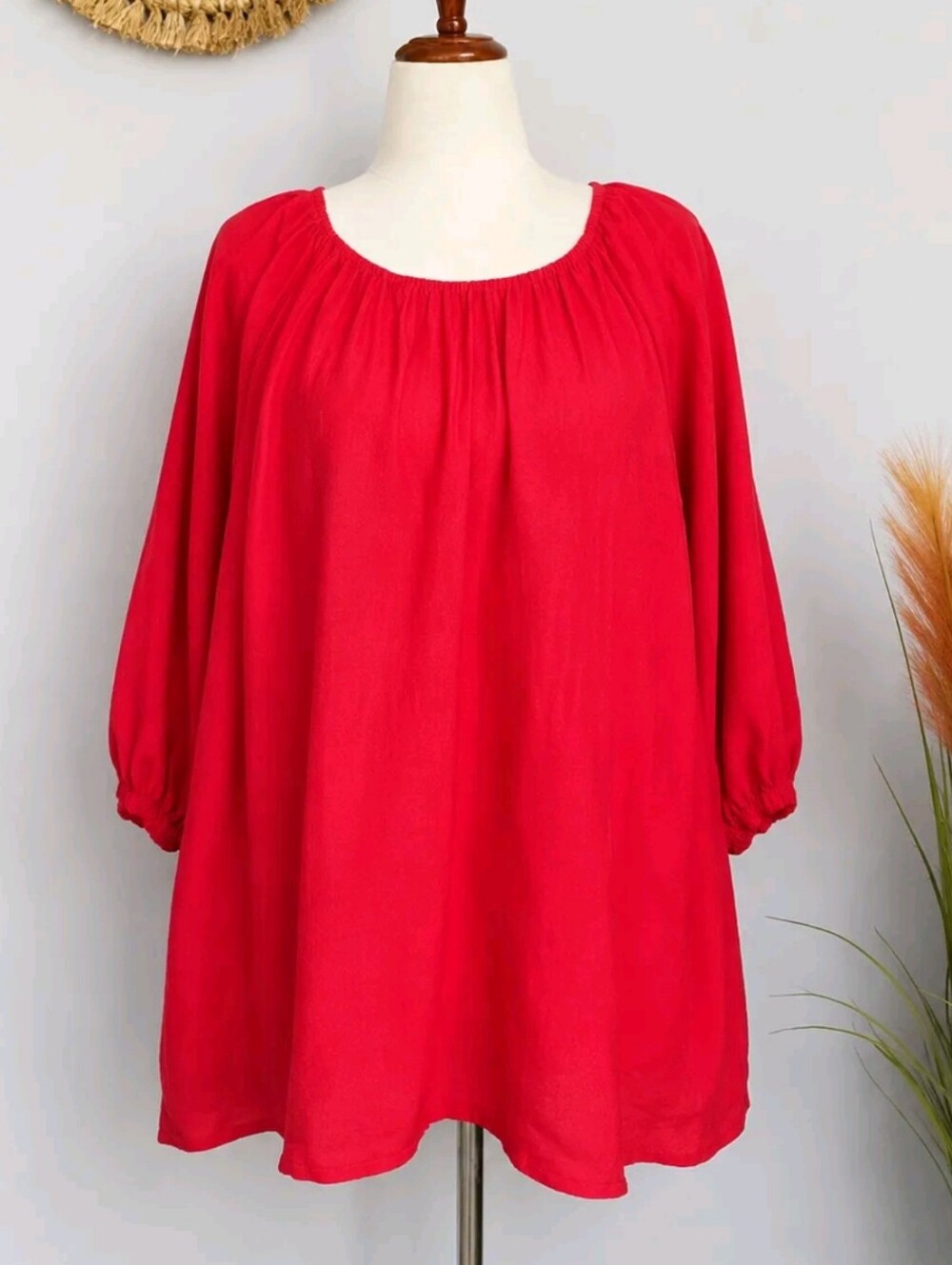 Cty Chic NEW Cherry Red Leila Puff Sleeve Tie Back Blouse Top SZ XS 14 Coquette - Picture 2 of 8